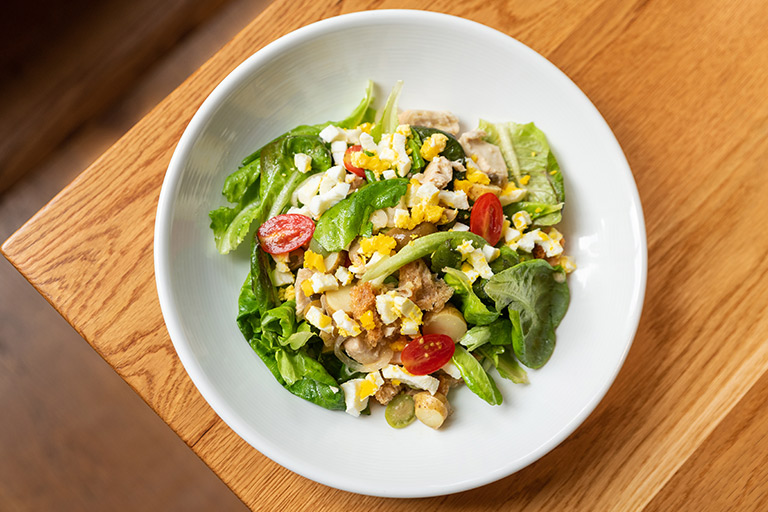 Healthy Sunday brunch options include a swordfish salad