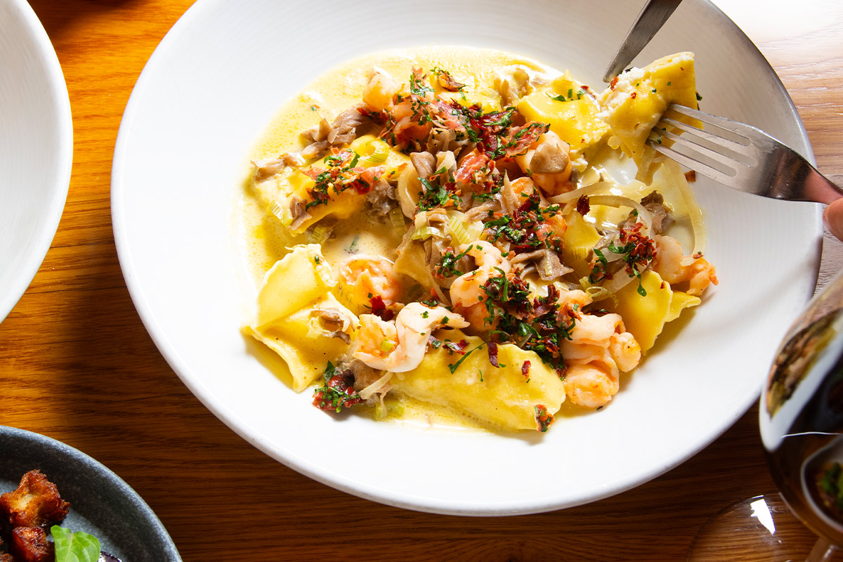 Serving seasonal seafood dishes