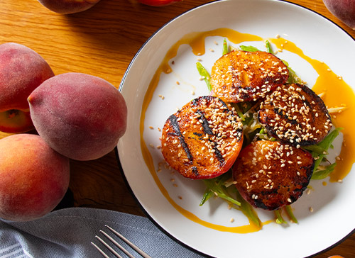 Fresh grilled peaches