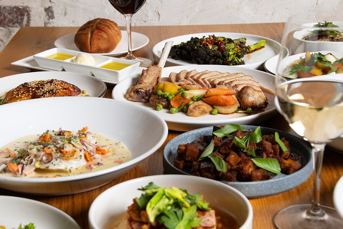 Enjoy a table full of fresh, local food from The Establishment
