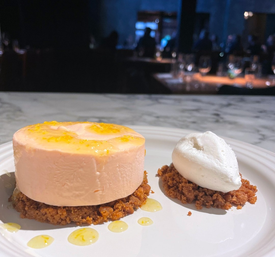 It is officially summer and we're drawing on the flavors of the season. Like with our new dessert: Orange Dreamsicle Semifreddo with a brown butter crunch. Folding lawn chairs and lightning bugs not included.⁠
.⁠
.⁠
.⁠
#summertime #dreamsicle #southernliving #southofbroad #chseats #explorecharleston