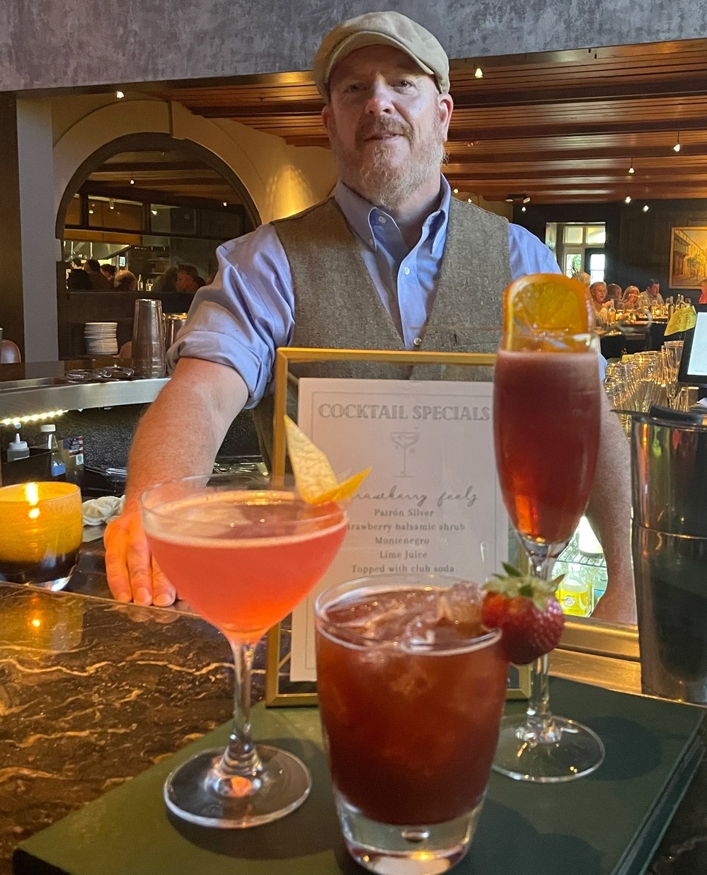 Who's that making our specialty cocktails behind the bar tonight? Mr Ryan Wise - Bar Manager and Maestro of Mixology! Come see him tonight and / or tomorrow for a classic drink and a wonderful smile ;)⁠
.⁠
.⁠
.⁠
#chsdrinks #southofbroad #bartenders #mixology #cocktails #charleston