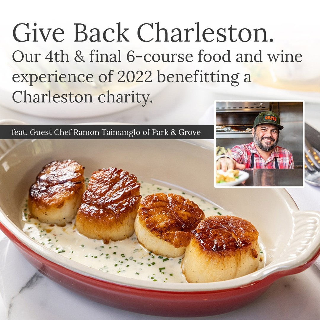 We've raised nearly $30k for local charities - and we've got one final 6-course experience to go with food by The Establishment's own Elliott Howells and Park & Grove's Ramon Taimanglo and wine selected by Somm Brian Jarusik.⁠
.⁠
Complete menu and tickets at EstablishmentCHS.com/giveBack!⁠
.⁠
.⁠
.⁠
#giveback #givebackchs #parkandgrove #thelensfoundation #fundraiser #charleston #chseats #chsdrinks #explorecharleston