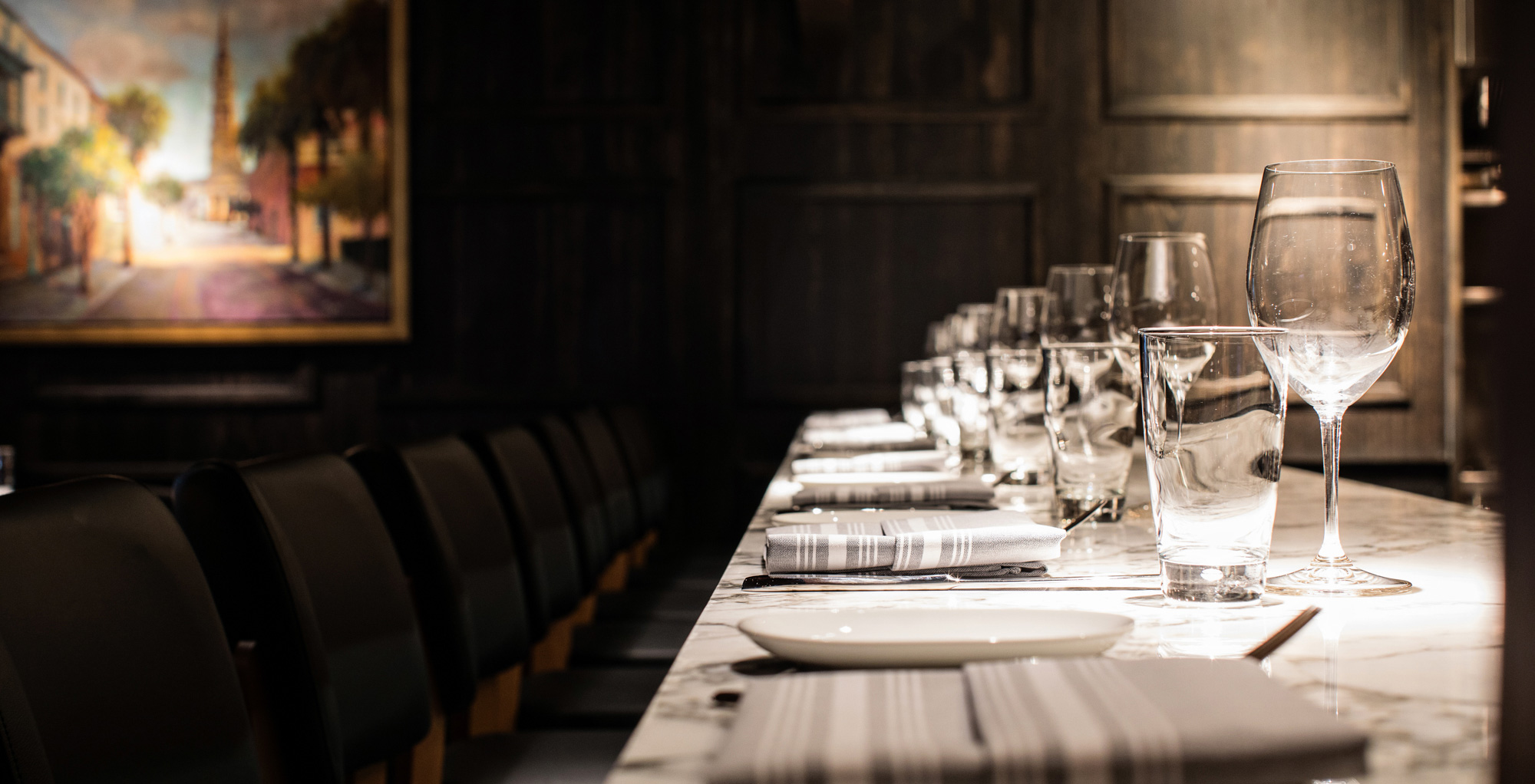 Our chef's counter, where you can enjoy a curated menu with wine pairings.